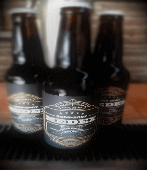 botella de cerveza etiqueta medex