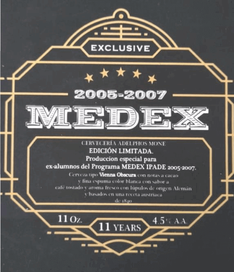 etiqueta de cerveza medex
